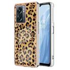 For OnePlus Nord N300 Electroplating Marble Dual-side IMD Phone Case(Leopard Print) - 1
