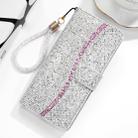 For Huawei P40 Lite E Glitter Powder Horizontal Flip Leather Case with Card Slots & Holder & Lanyard(Silver) - 1