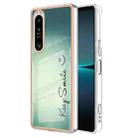 For Sony Xperia 1 IV Electroplating Marble Dual-side IMD Phone Case(Smile) - 1