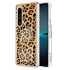 For Sony Xperia 1 IV Electroplating Marble Dual-side IMD Phone Case(Leopard Print) - 1