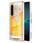 For Sony Xperia 1 IV Electroplating Marble Dual-side IMD Phone Case(Draft Beer) - 1