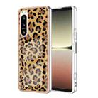 For Sony Xperia 5 IV Electroplating Marble Dual-side IMD Phone Case(Leopard Print) - 1