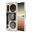 For Sony Xperia 5 IV Electroplating Marble Dual-side IMD Phone Case(Retro Radio) - 1