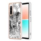 For Sony Xperia 10 IV Electroplating Marble Dual-side IMD Phone Case(Totem Elephant) - 1