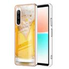 For Sony Xperia 10 IV Electroplating Marble Dual-side IMD Phone Case(Draft Beer) - 1