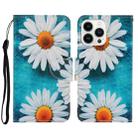 For iPhone 15 Pro Max 3D Colored Drawing Flip Leather Phone Case(Daisy) - 1