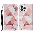 For iPhone 15 Pro 3D Colored Drawing Flip Leather Phone Case(Marble) - 1