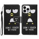 For iPhone 15 Pro 3D Colored Drawing Flip Leather Phone Case(Penguins) - 1