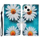 For iPhone 15 Plus 3D Colored Drawing Flip Leather Phone Case(Daisy) - 1