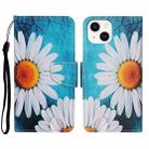 For iPhone 15 Plus 3D Colored Drawing Flip Leather Phone Case(Chrysanthemum) - 1