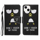 For iPhone 15 Plus 3D Colored Drawing Flip Leather Phone Case(Penguins) - 1