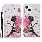 For iPhone 15 Plus 3D Colored Drawing Flip Leather Phone Case(Dance Girl) - 1