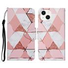 For iPhone 15 3D Colored Drawing Flip Leather Phone Case(Marble) - 1