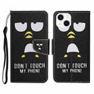 For iPhone 15 3D Colored Drawing Flip Leather Phone Case(Penguins) - 1