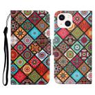 For iPhone 15 3D Colored Drawing Flip Leather Phone Case(Ethnic Totem) - 1