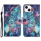 For iPhone 15 3D Colored Drawing Flip Leather Phone Case(Star Mandala) - 1