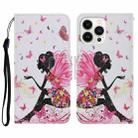 For iPhone 16 Pro Max 3D Colored Drawing Flip Leather Phone Case(Dance Girl) - 1