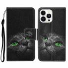 For iPhone 16 Pro 3D Colored Drawing Flip Leather Phone Case(Black Cat) - 1