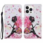 For iPhone 16 Pro 3D Colored Drawing Flip Leather Phone Case(Dance Girl) - 1