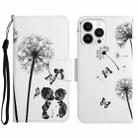 For iPhone 16 Pro 3D Colored Drawing Flip Leather Phone Case(Dandelions) - 1