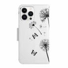 For iPhone 16 Pro 3D Colored Drawing Flip Leather Phone Case(Dandelions) - 3