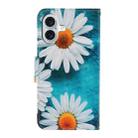 For iPhone 16 Plus 3D Colored Drawing Flip Leather Phone Case(Daisy) - 3