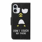 For iPhone 16 Plus 3D Colored Drawing Flip Leather Phone Case(Penguins) - 3