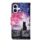 For iPhone 16 Plus 3D Colored Drawing Flip Leather Phone Case(Star Cat) - 3