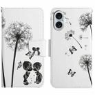 For iPhone 16 Plus 3D Colored Drawing Flip Leather Phone Case(Dandelions) - 1