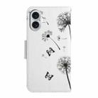 For iPhone 16 Plus 3D Colored Drawing Flip Leather Phone Case(Dandelions) - 3