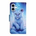 For iPhone 16 Plus 3D Colored Drawing Flip Leather Phone Case(Leopard) - 3