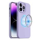 For iPhone 15 Pro LK MagSafe Magnetic Silicone Phone Case(Purple) - 1