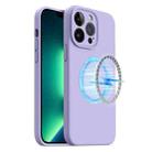 For iPhone 13 Pro LK MagSafe Magnetic Silicone Phone Case(Purple) - 1