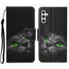 For Samsung Galaxy S23 FE 5G 3D Colored Drawing Flip Leather Phone Case(Black Cat) - 1