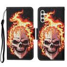 For Samsung Galaxy S23 FE 5G 3D Colored Drawing Flip Leather Phone Case(Flame Skull) - 1