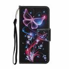 For Samsung Galaxy S24 FE 5G 3D Colored Drawing Flip Leather Phone Case(Fluorescent Butterfly) - 2