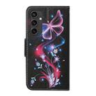 For Samsung Galaxy S24 FE 5G 3D Colored Drawing Flip Leather Phone Case(Fluorescent Butterfly) - 3