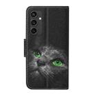 For Samsung Galaxy S24 FE 5G 3D Colored Drawing Flip Leather Phone Case(Black Cat) - 3