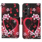 For Samsung Galaxy S24 FE 5G 3D Colored Drawing Flip Leather Phone Case(Red Heart) - 1