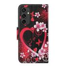 For Samsung Galaxy S24 FE 5G 3D Colored Drawing Flip Leather Phone Case(Red Heart) - 3