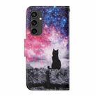 For Samsung Galaxy S24 FE 5G 3D Colored Drawing Flip Leather Phone Case(Star Cat) - 3