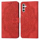 For Samsung Galaxy S23 FE 5G Mandala Embossed Flip Leather Phone Case(Red) - 1