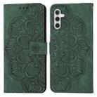 For Samsung Galaxy S23 FE 5G Mandala Embossed Flip Leather Phone Case(Green) - 1