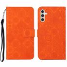 For Samsung Galaxy S23 FE 5G Ethnic Style Embossed Pattern Leather Phone Case(Orange) - 1