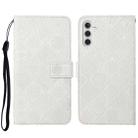 For Samsung Galaxy S23 FE 5G Ethnic Style Embossed Pattern Leather Phone Case(White) - 1