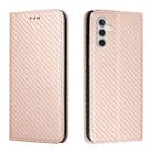 For Samsung Galaxy S23 FE 5G Carbon Fiber Texture Flip Holder Leather Phone Case(Rose Gold) - 1