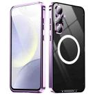 For Samsung Galaxy S24 FE 5G MagSafe Magnetic Frosted Metal Phone Case(Purple) - 2