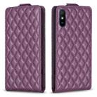 For Xiaomi Redmi 9A Diamond Lattice Vertical Flip Leather Phone Case(Dark Purple) - 1