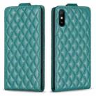 For Xiaomi Redmi 9A Diamond Lattice Vertical Flip Leather Phone Case(Green) - 1