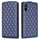 For Xiaomi Redmi 9A Diamond Lattice Vertical Flip Leather Phone Case(Blue) - 1